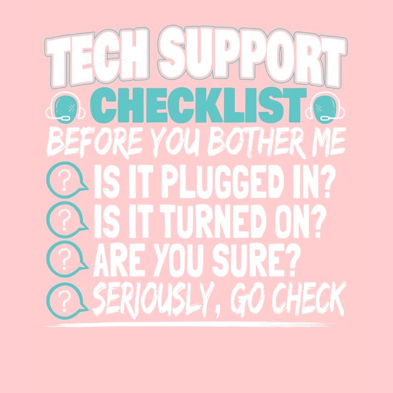 Tech Support Checklist Administrator technicien
