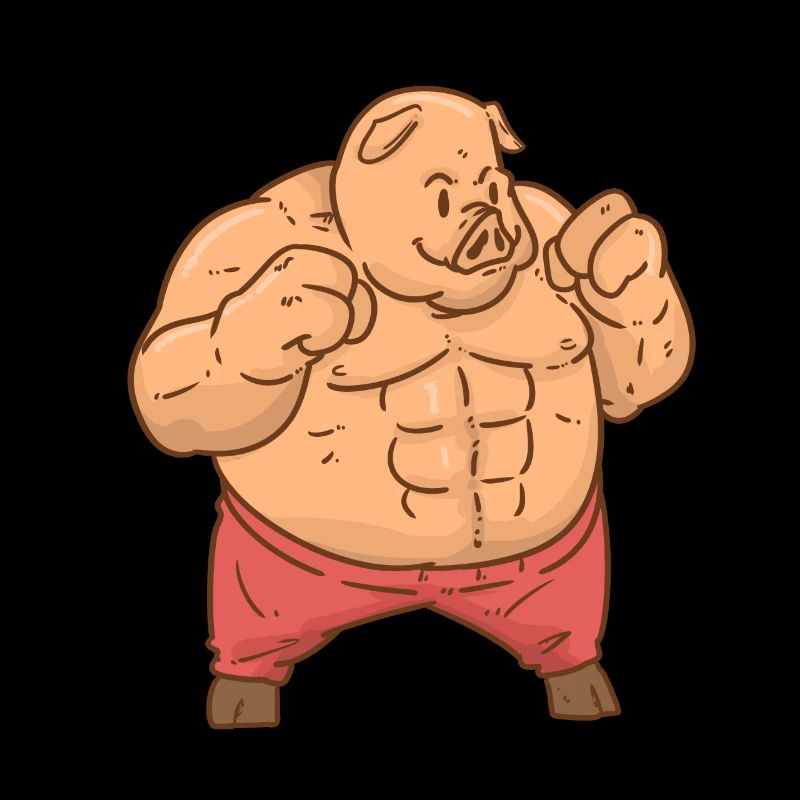 Cochon avec Sixpack Super Strong