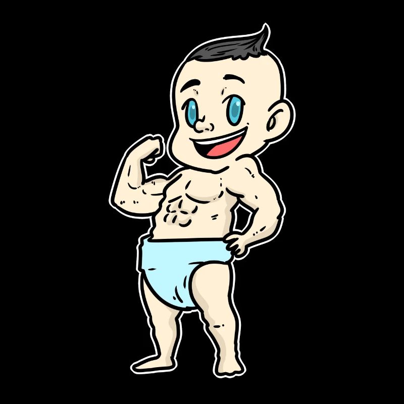 Bébé avec six muscles pack