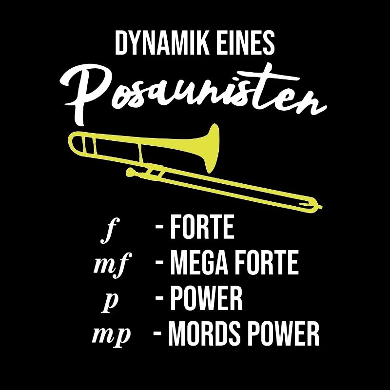 Lustiges Posaune Design, Dynamik eines Posaunisten