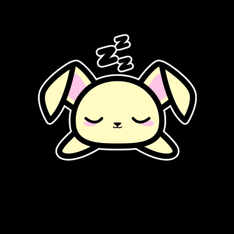 Conception mignonne de lapin endormi, style Kawaii