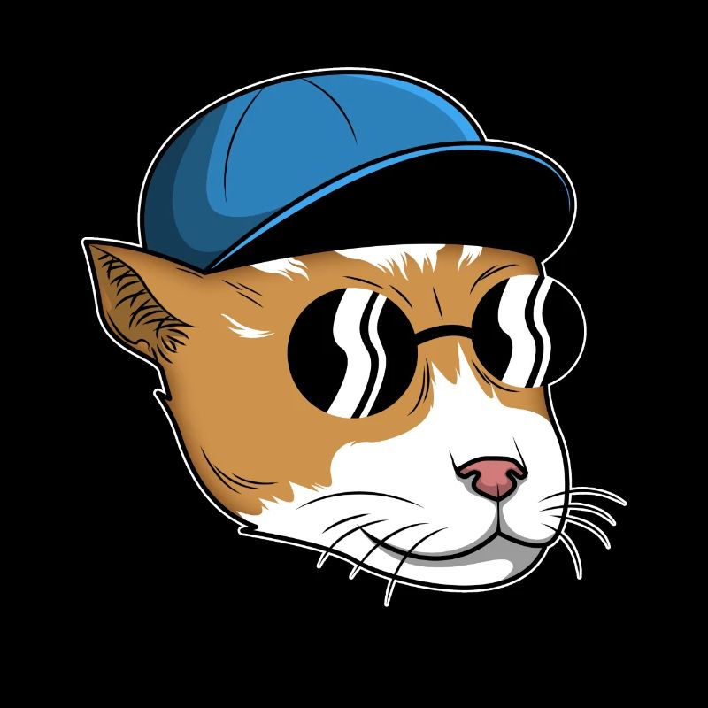Chat avec lunettes de soleil sous couverture