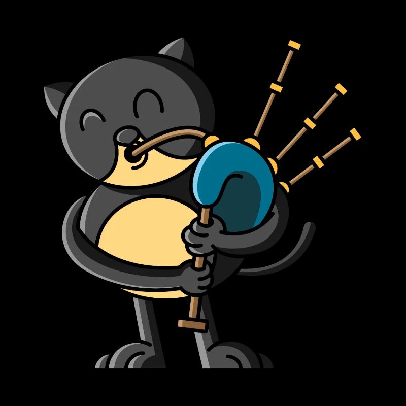 Chat écossais avec cornemuse, Ecosse