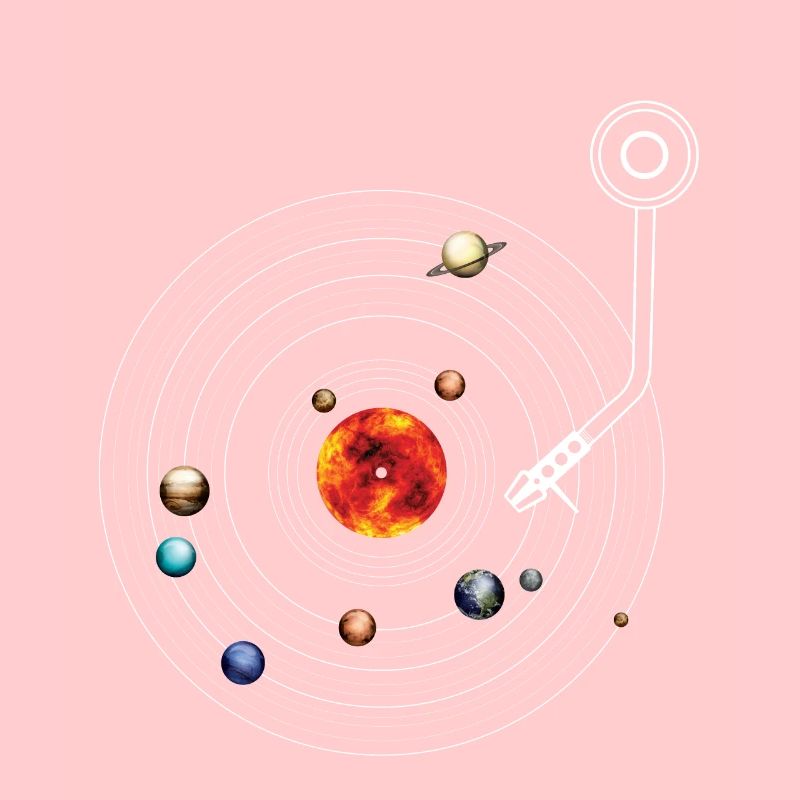 Turntable Solar System Vinyl Planets Moons