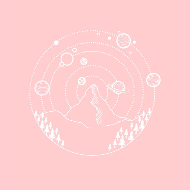 Sky mountain planet solar system logo