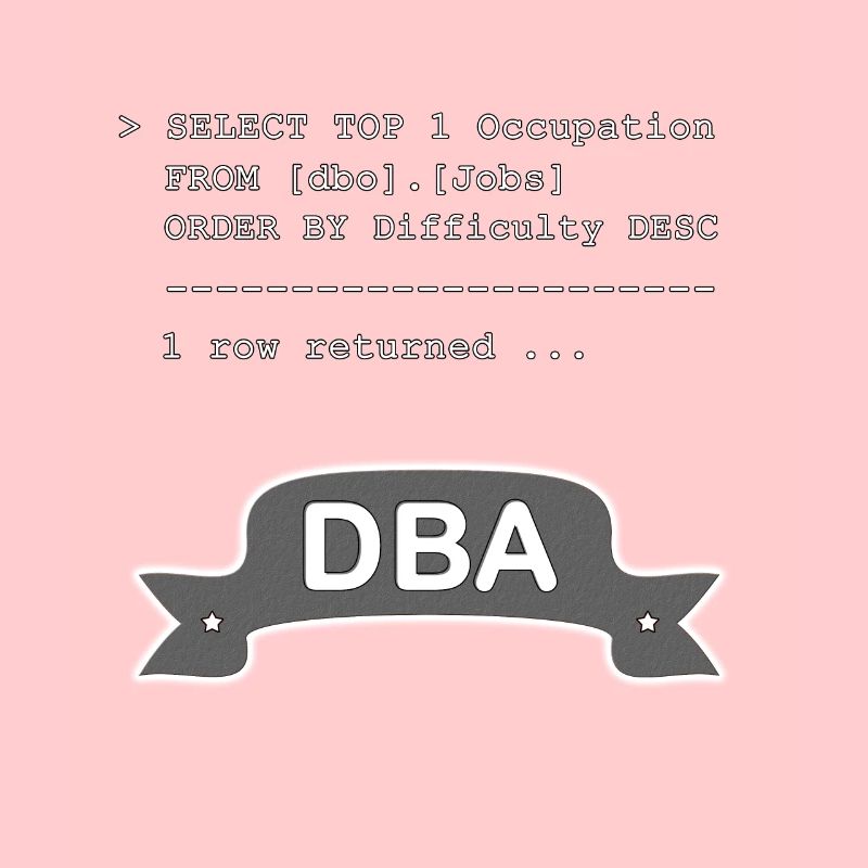 Administrateur de base de données DBA SQL drôle