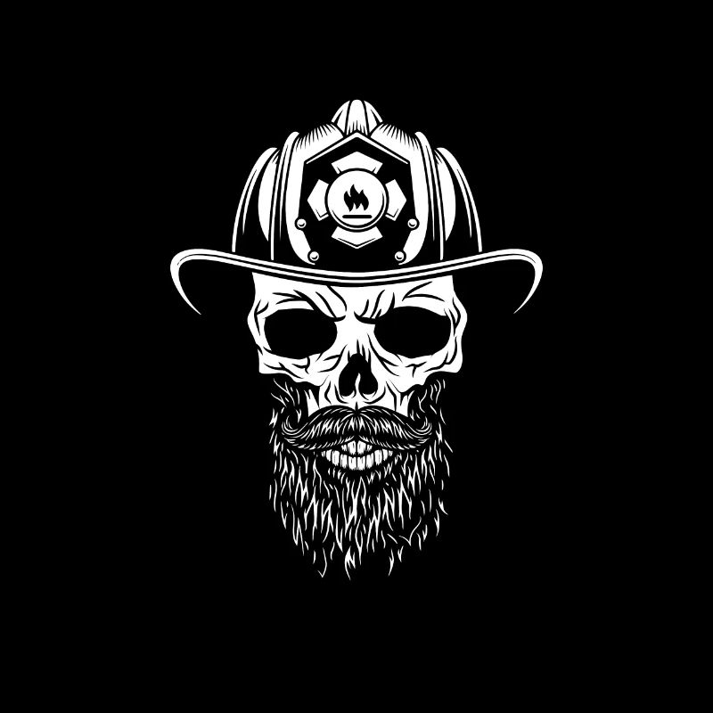 Firefighters - skull with fire helmet