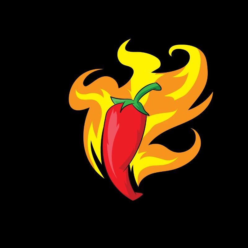 Spicy - Red chilli pepper in flames