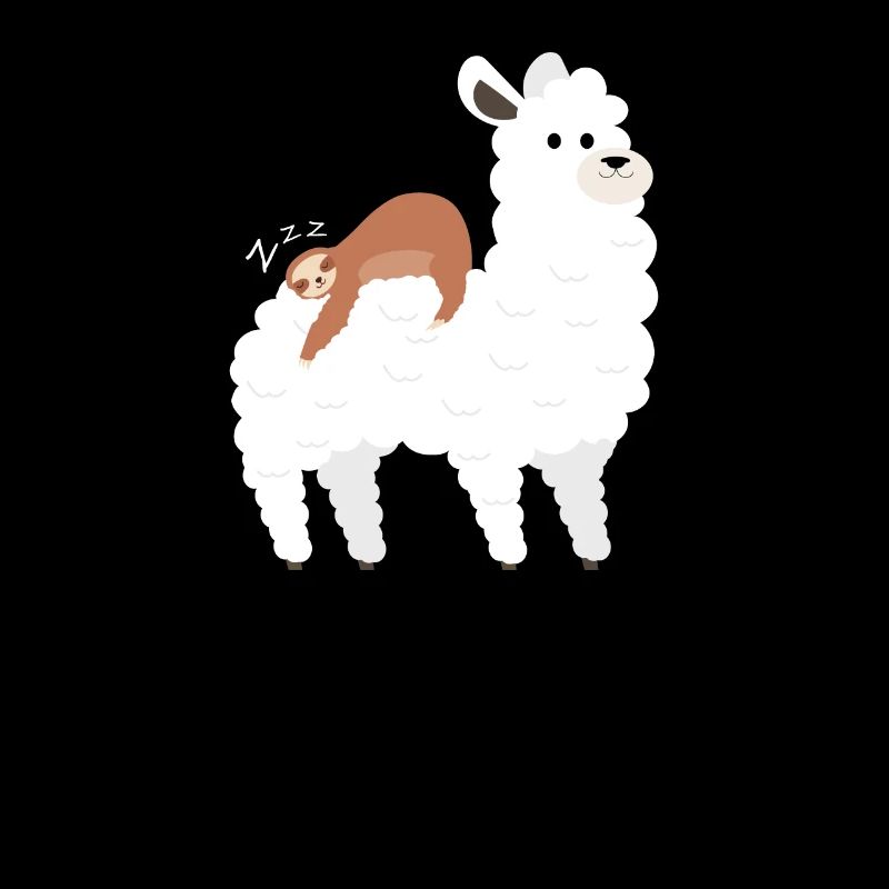 Sloth sleeps on alpaca pillows