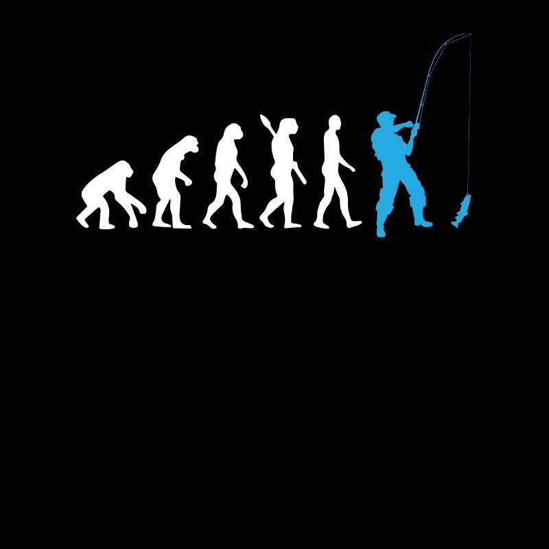 Angeln - Evolution des Menschen / Darwin / Blau