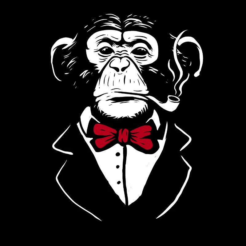 Funny monkey with a suit for monkeys & animal lovers