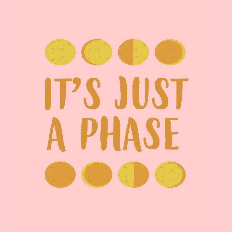 Funny Nerdy Its Just A Phase Moon and Space
