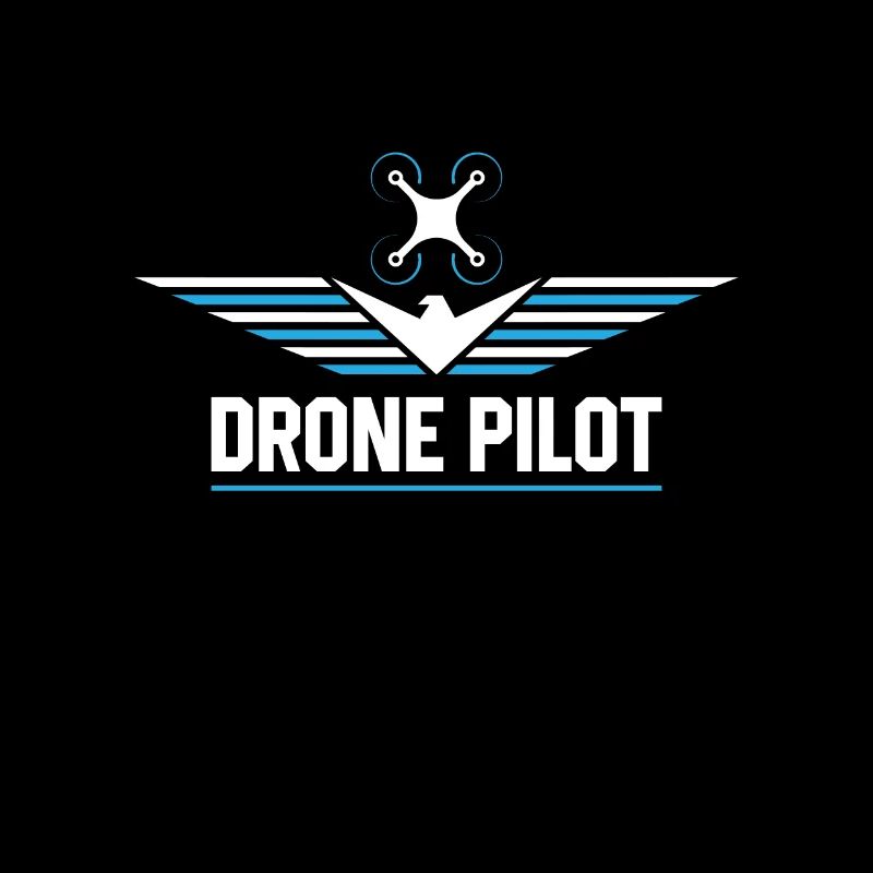 Drone - pilote de drone avec logo bleu blanc