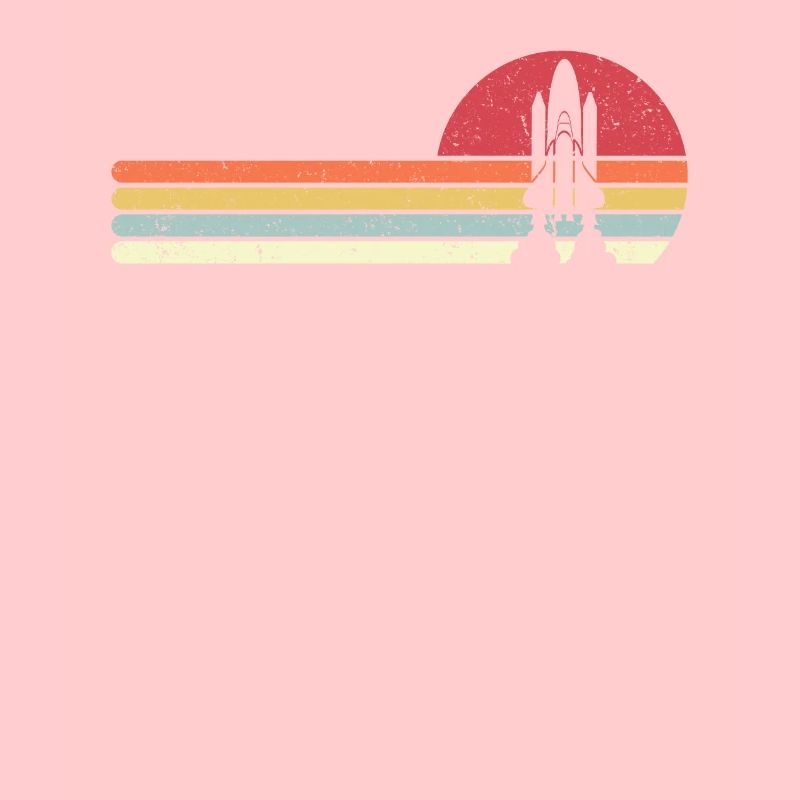 Space Shuttle Print. Retro Style Rocket Launch