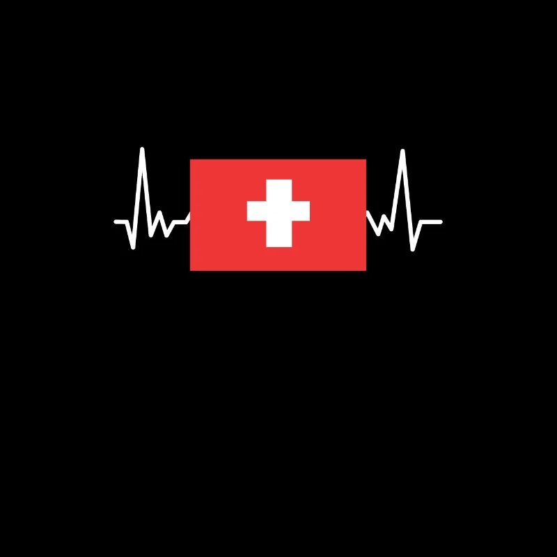 Herzschlag Herzfrequenz Flagge Schweiz Geschenk