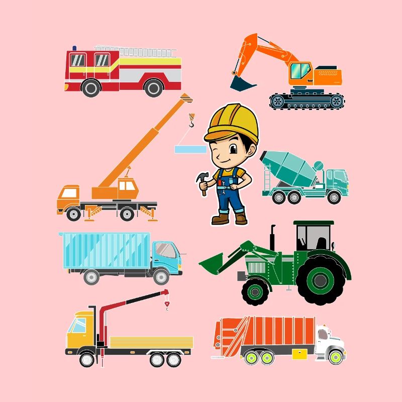 Construction vehicles fire engine construction sites baggershirt