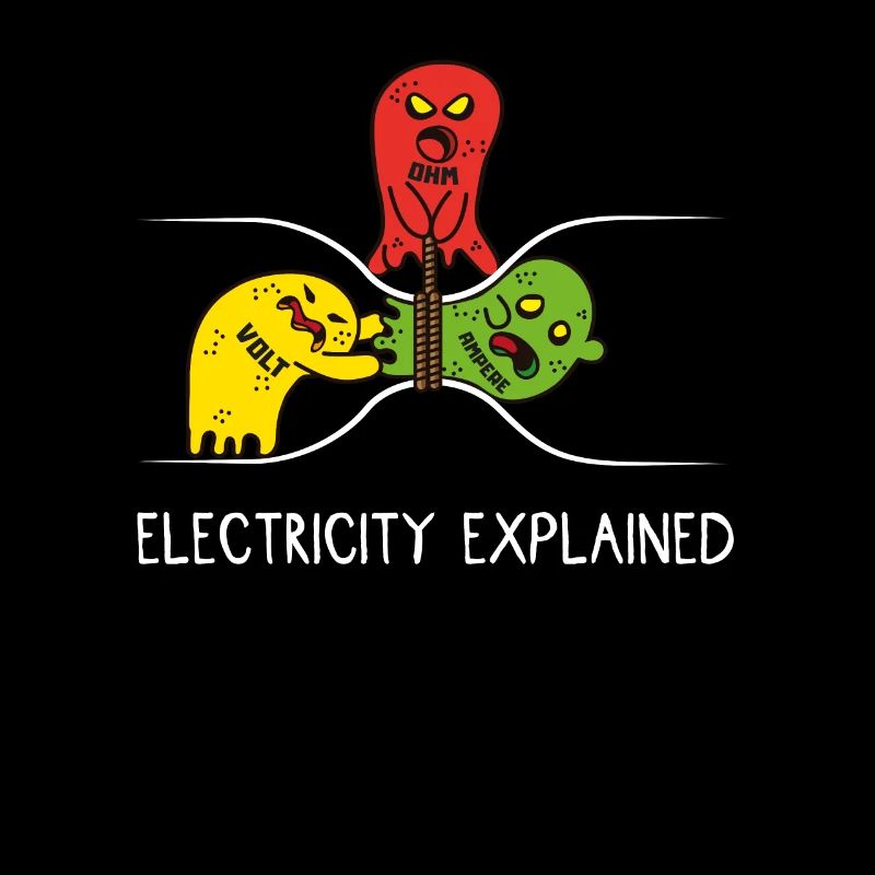 Electricity explained Physik Lehrer Elektriker Fun