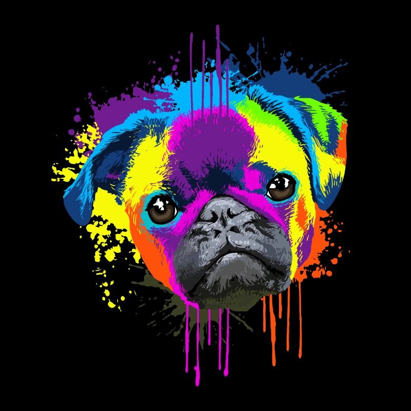 Splash Art Mops Hund Hundehalter Geschenk
