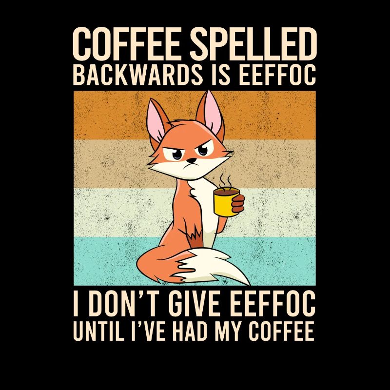 Le café épelé à l'envers est EEFFOC Fox Drink