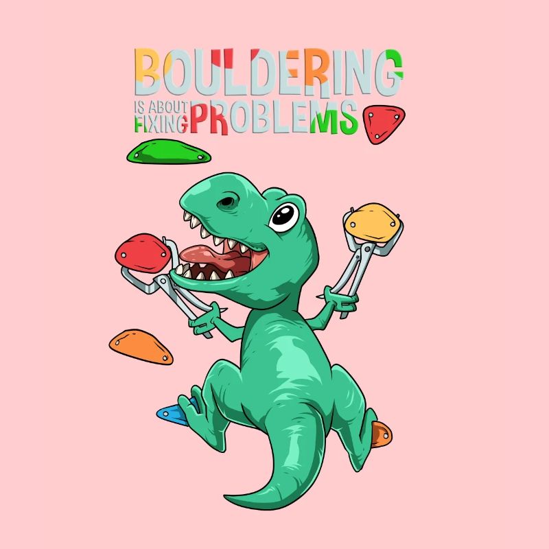 Lustiges T-Rex Bouldern Klettern Geschenk