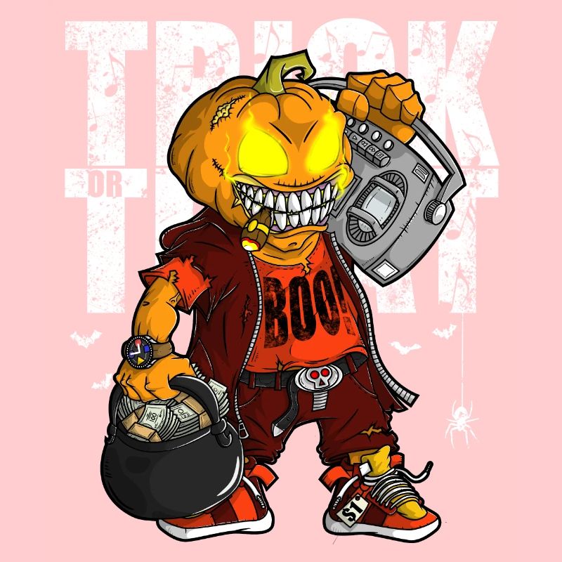 Trick oder behandeln Hip Hop Halloween Grafik Männer