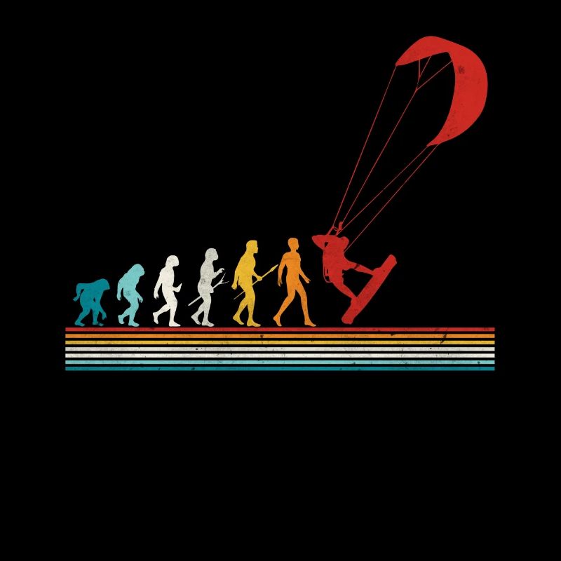 Retro Evolution Kite Surfing Funny Kite Boarding
