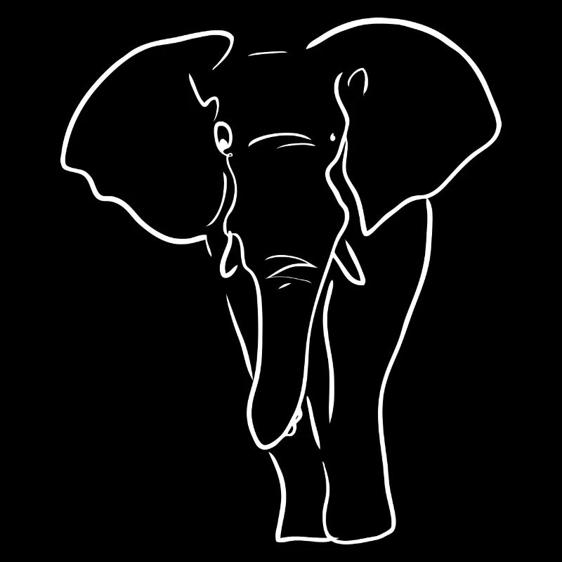 Elephant Line Art Line Drawing Gift