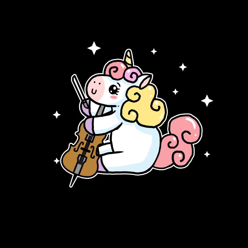 Licorne douce joue au violoncelle amant