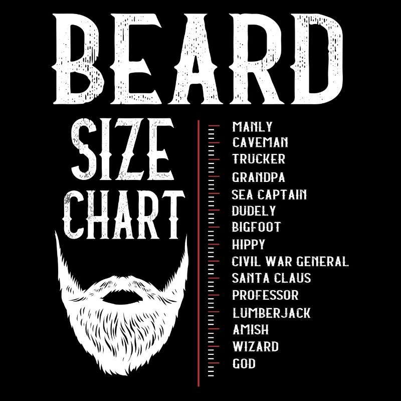 Tableau des tailles de barbe, barbe, longueur de la barbe