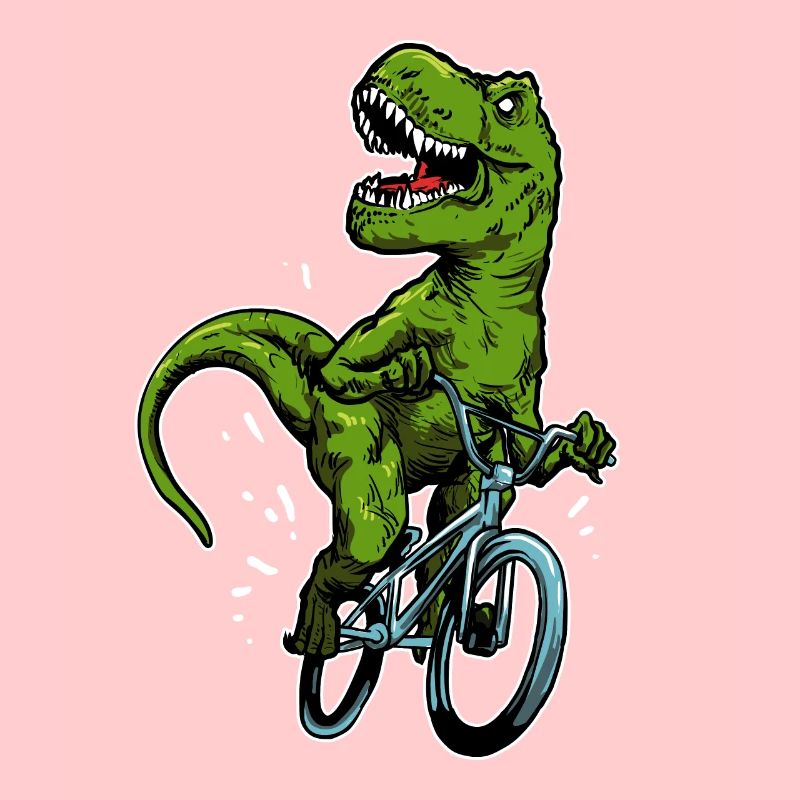 Funny Dinosaur Bicycle T-Rex BMX Biker