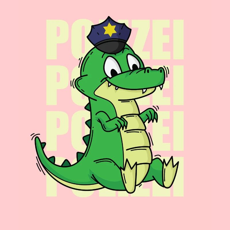 Polizei Krokodil mit Polizeimütze