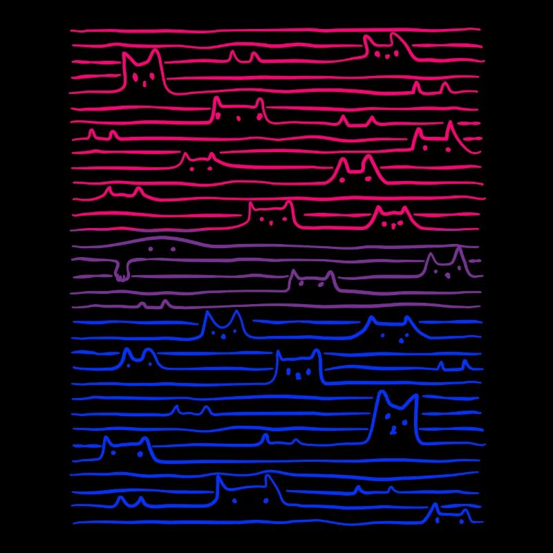Bi-Pride-Cat Line Drapeau Bisexuel