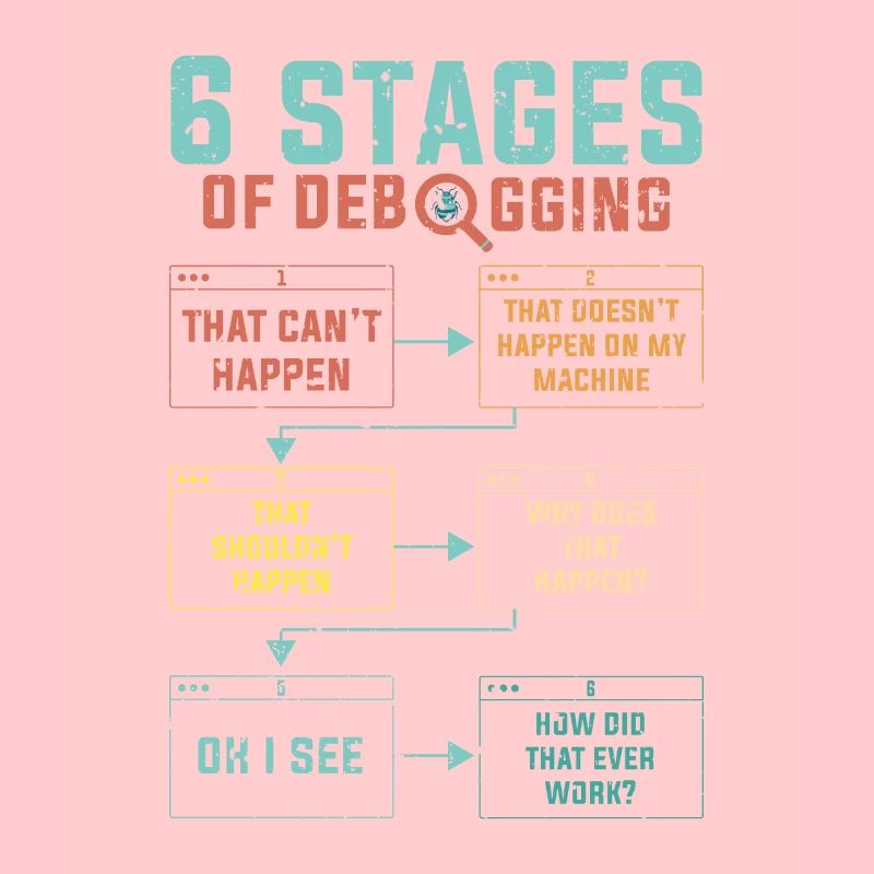 Programmierer 6 Stages of debugging