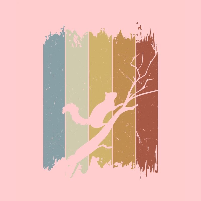 Retro Vintage Squirrel Silhouette