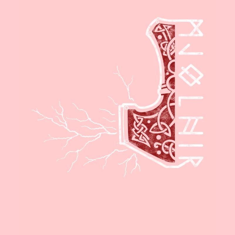 The hammer of Thor with lightning - Mjölnir