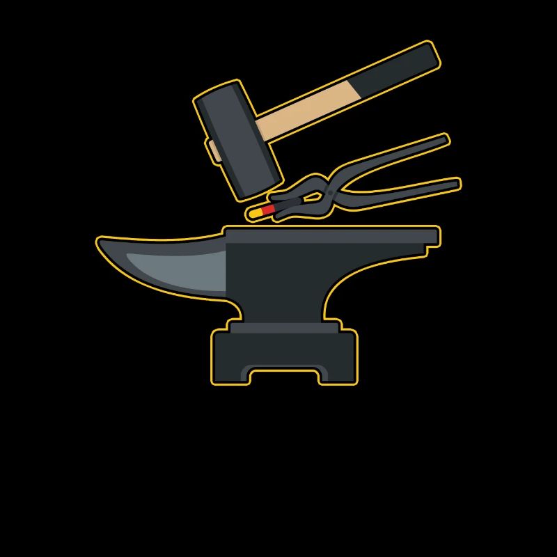 Blacksmiith Tools Hammer Anvil Forge Farrier Gift