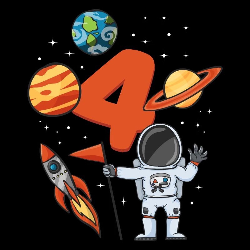 4 years astronaut rocket 4th birthday