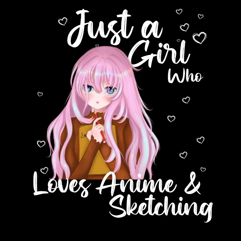 nur ein Mädchen, das Anime und Sketching liebt