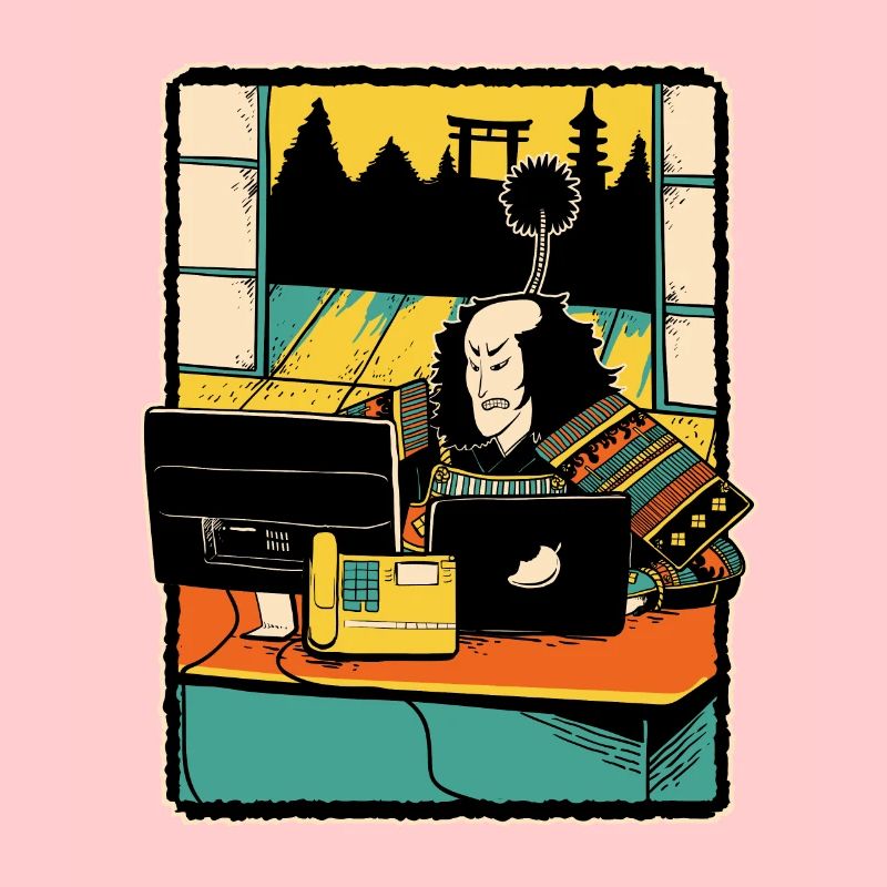 Samurai Computer Nerd Programmierer IT Webdesigner