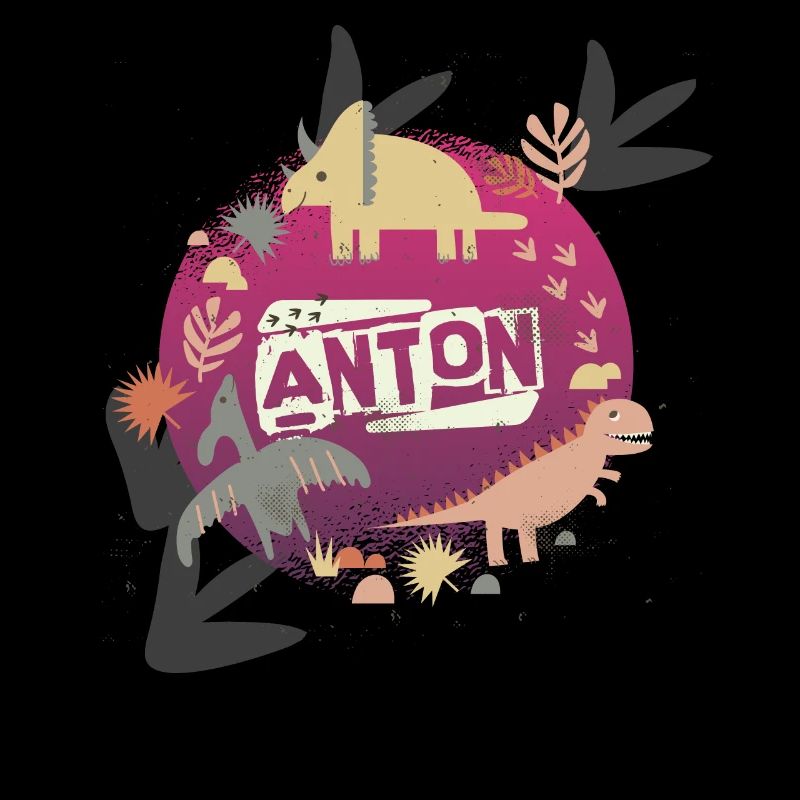 ANTON - Beau nom de garçon avec de mignons dinosaures