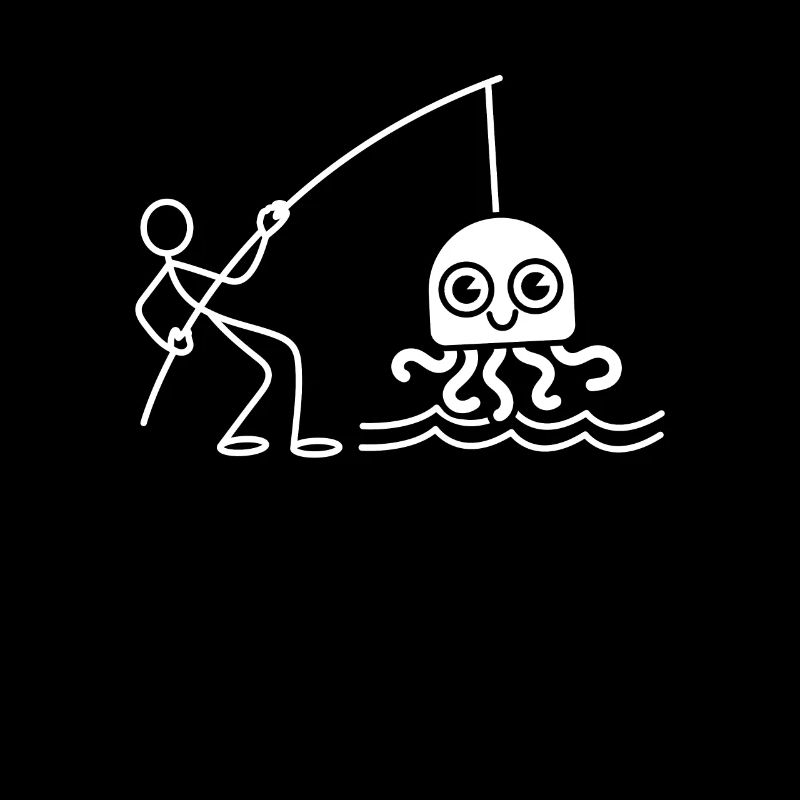 Drôle de méduse Stick Figure Méduse Pêche