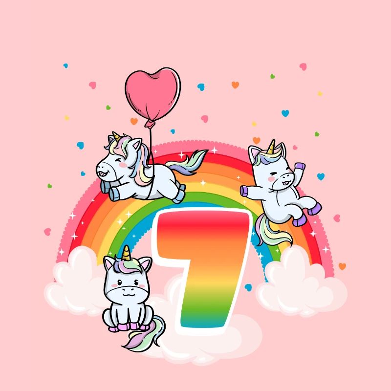 7th Birthday Rainbow Unicorn Theme