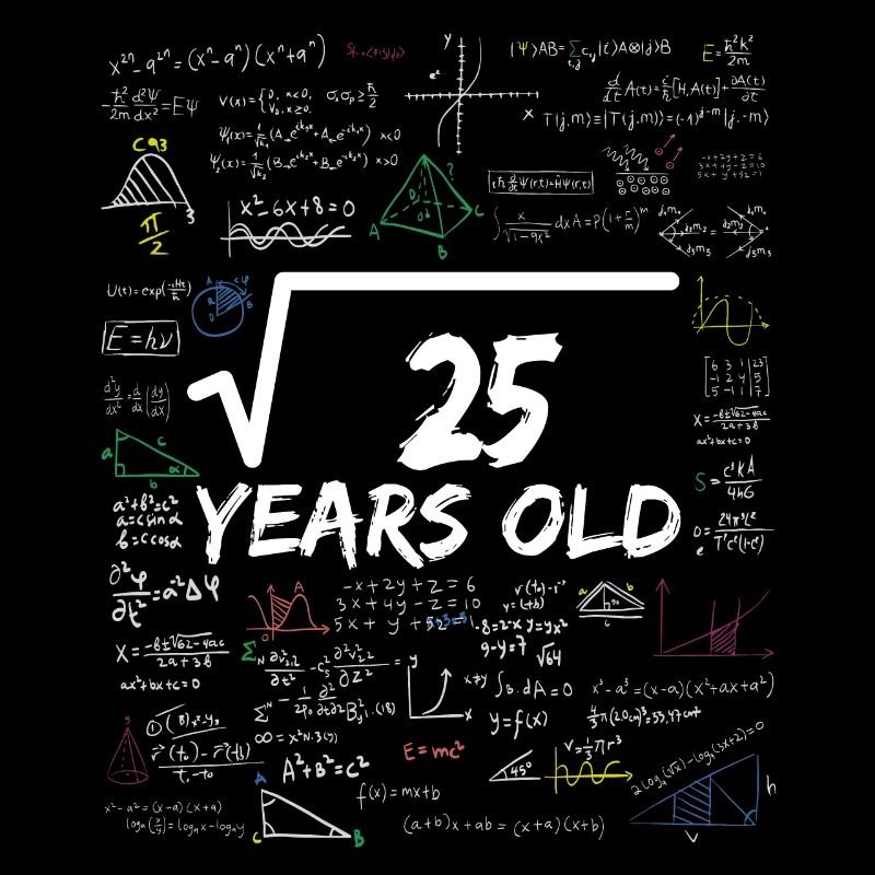 Square Root of 25 5TH Funny Math Birthday
