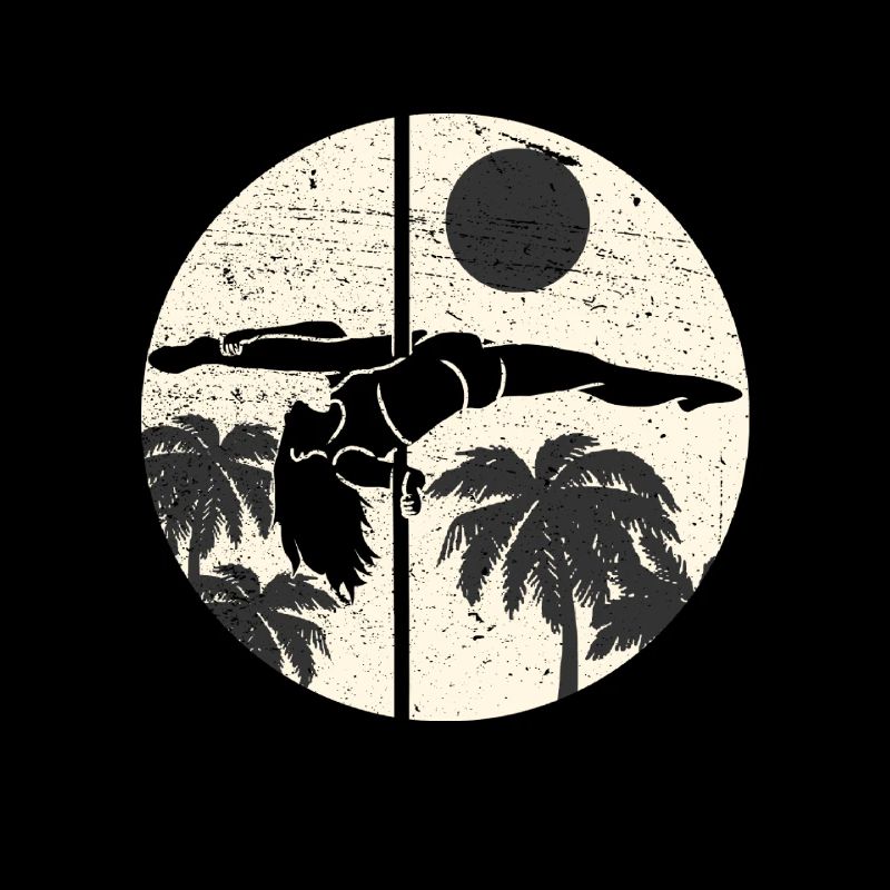 Aesthetic Pole Dancing Vintage Palm Trees Graphic