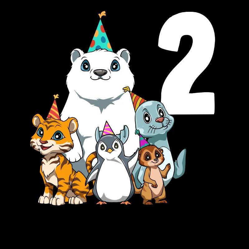 2 Geburtstag Zoo Tiere 2 Jahr alt Junge Mädchen
