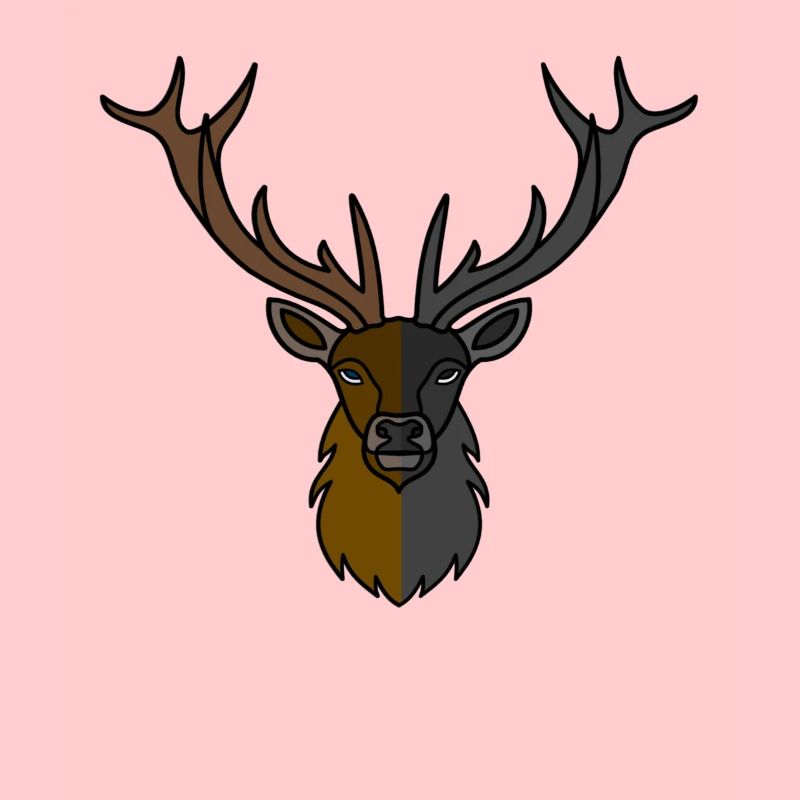 Rothirsch Geweih mit Hirschgeweih