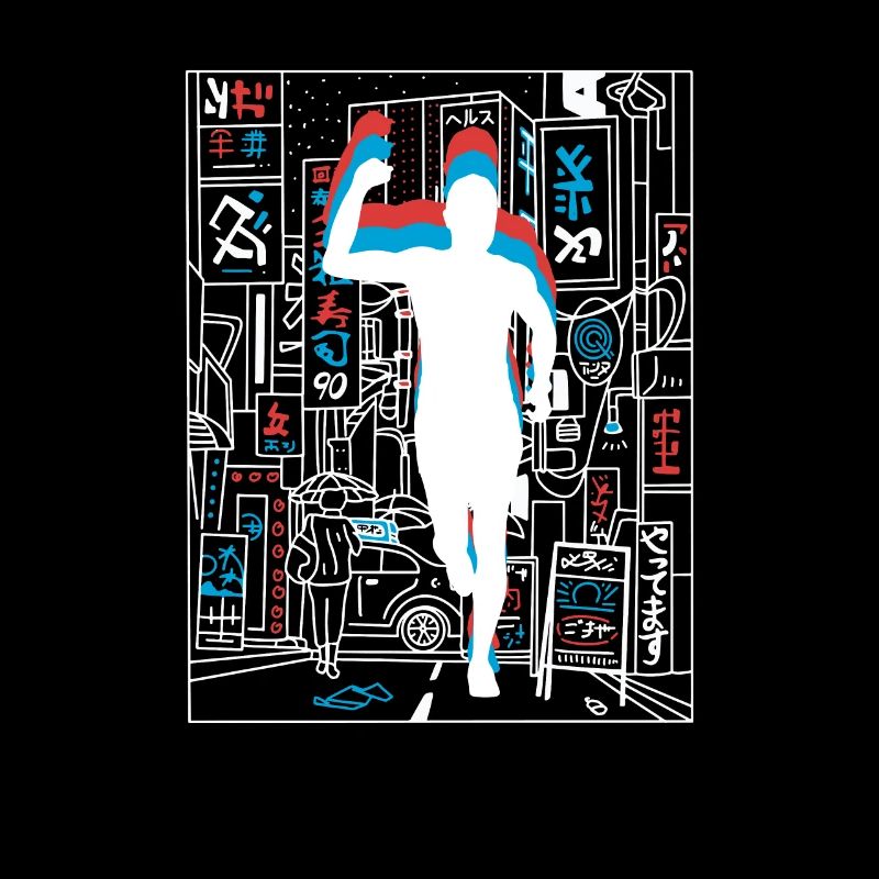 Vaporwave Synthwave Skyline Marathon, Trailrunning