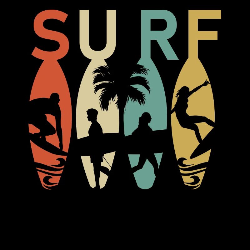 Surfboard Retro Surfing Surfer