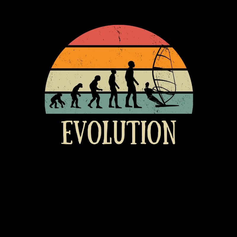 evolution windsurfing humor snowboarder man