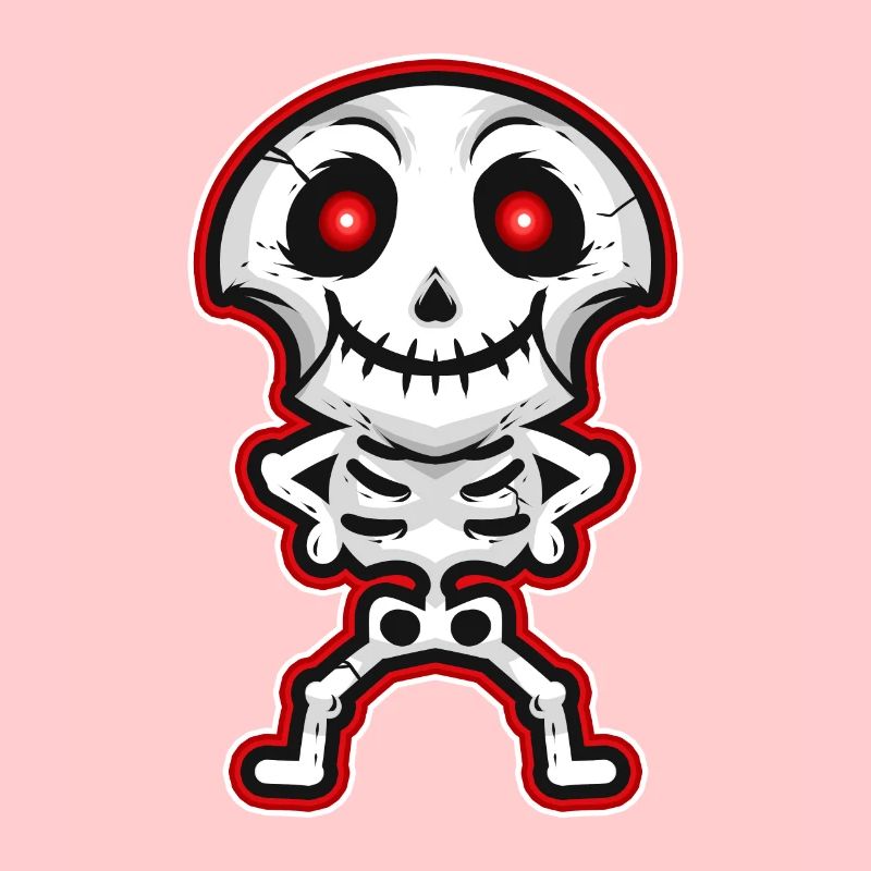 Cute Kawaii Chibi Skeleton Halloween